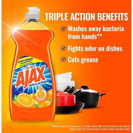 Ajax Dish Detergent, Liquid, Orange Scent, 28 oz Bottle, PK9 44678